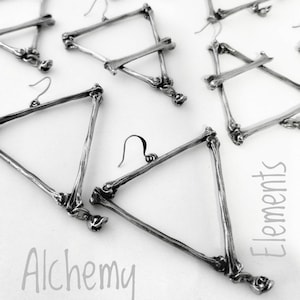 Bone Element Earrings. Fire Air Water Earth. Departed. Wires