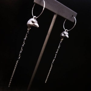 Raven Earrings. Crow earrings. Hoops. Dusters. Posts. Stainless Steel. Hoops. Familiars