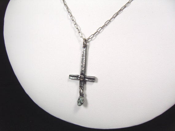 1pc Gothic Style Upside Down Cross Pendant Necklace, Punk Cross Shaped  Jewelry | SHEIN USA