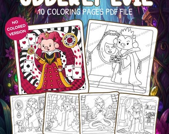 Dibujos para colorear de vacas villanas, animales fantásticos, arte de parodia (descarga digital)