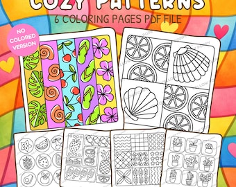 Patrones acogedores - Páginas para colorear acogedoras: Diseños atrevidos y sencillos (Descarga PDF)