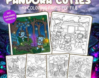 Páginas para colorear de Pandora Cuties en PDF: libro para colorear de vacas de ciencia ficción y fantasía, criaturas del océano y voladoras.