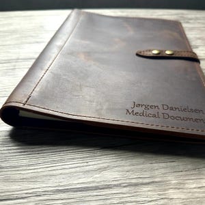 Vintage Leather Portfolio Binder Personalized Zippered Organizer Folder Case