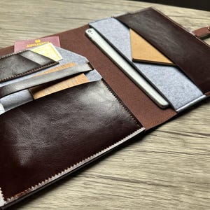 Leather Organizer Personalized A4 B5 iPad Tablet Sleeve Felt Folder Portfolio Case