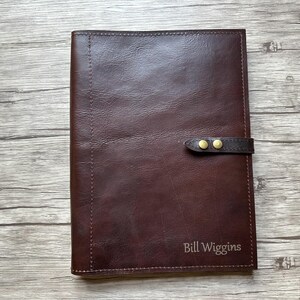 Handmade Leather Portfolio Binder Personalized Zippered Organizer Folder Case