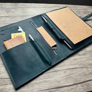 Personalized Leather Folder Portfolio Case A4 Tablet Sleeve Organizer