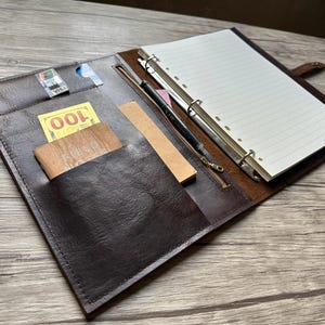 Leder Portfolio Binder Personalisierte Organizer Ordner mit Reißverschluss