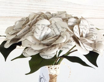 Alice in Wonderland Bouquet, Custom Book Bouquet Wedding,Book Flowers, Paper Flower Bouquet, Paper Bouquet, Bouquet Alternative