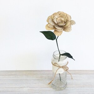 Book Flower, First Anniversary Gift, Paper Flower, Single Flower image 4