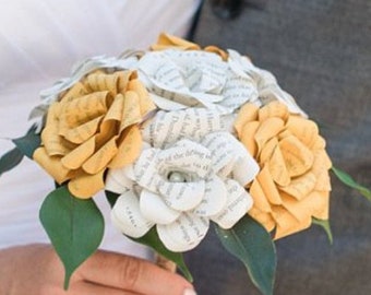 Book Bouquet Wedding,Book Flowers, Paper Flower Bouquet, Paper Bouquet, Bouquet Alternative