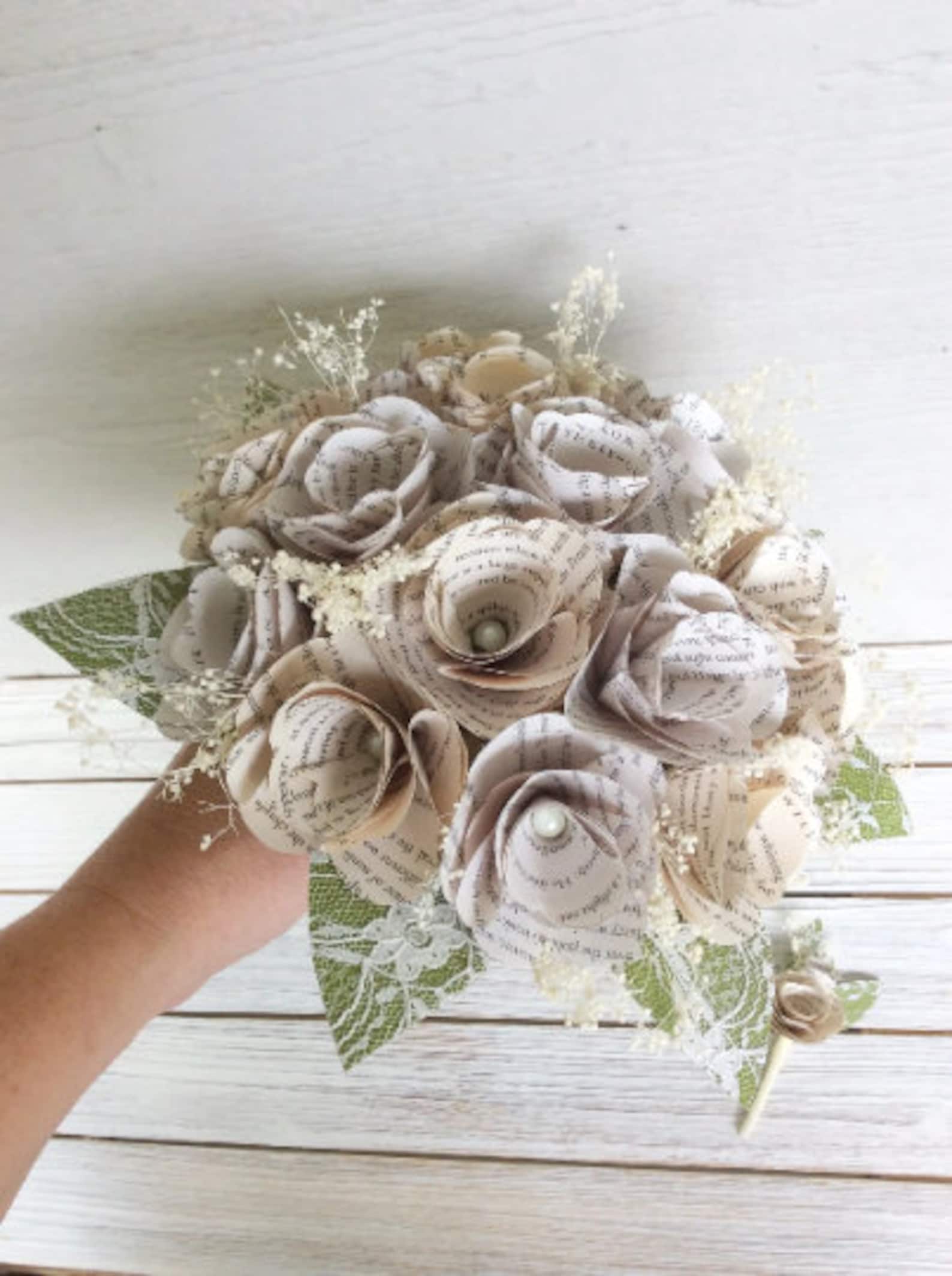 Book Bouquet Book Bouquet Book Page Bouquet Book Flowers Etsy