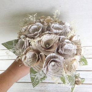 Book Bouquet, Book Bouquet, Book Page Bouquet, Book Flowers, Paper Flowers, Paper Bouquet image 1