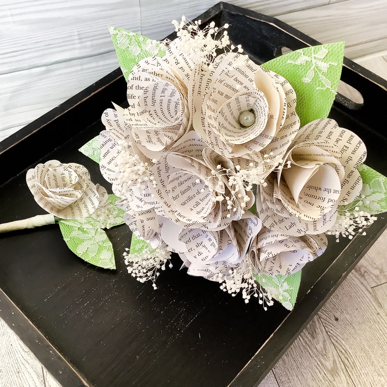 Book Bouquet, Book Bouquet, Book Page Bouquet, Book Flowers, Paper Flowers, Paper Bouquet image 9