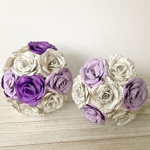 Purple Paper Rose Book Bouquet: Wedding Flowers