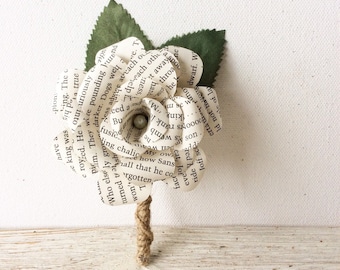 Book Boutonniere, Paper Boutonniere, Book Boutineer
