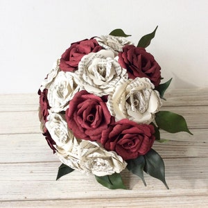 Book Bouquet, Paper Bouquet, Custom Book Bouquet, Wedding Bouquet Burgundy, Book Flowers, Paper Roses, Eternity Blossom image 3