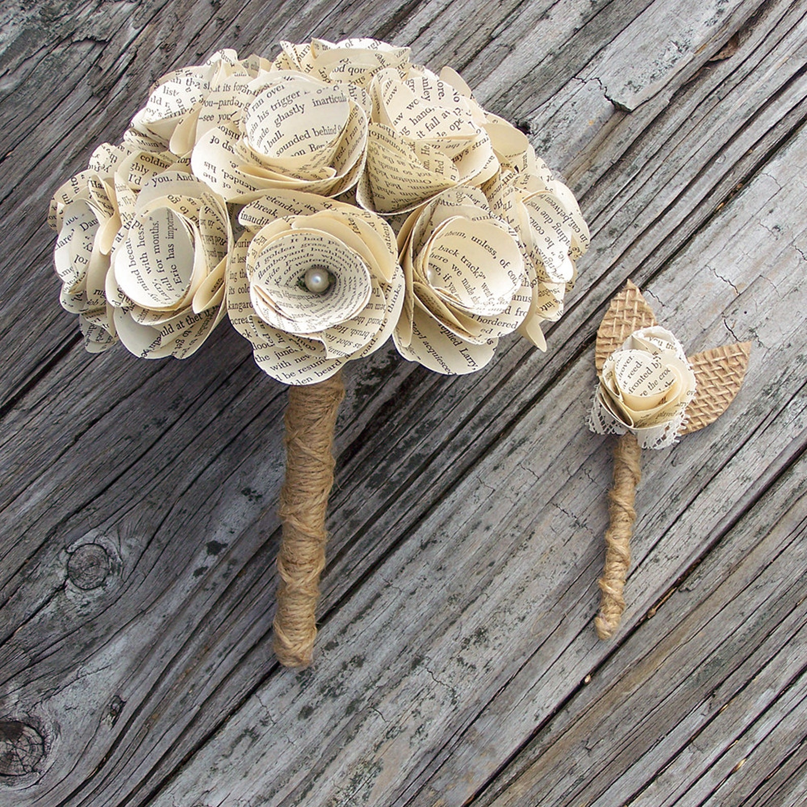 Book Bouquet Book Flowers Rustic Bridal Bouquet Vintage Etsy