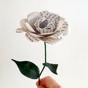 Book Page Flower: First Anniversary Paper Rose