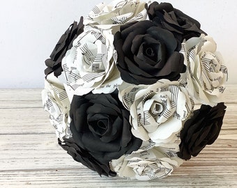 Sheet Music Bouquet, Paper Bouquet, Custom Music Bouquet, Wedding Bouquet, Music Flowers, Music Roses (ITEM: TPG55H7)