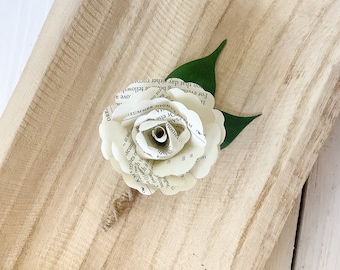 Book Boutonniere, Paper Boutonniere, Book Boutineer