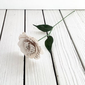 Book Flower, First Anniversary Gift, Paper Flower, Single Flower image 2