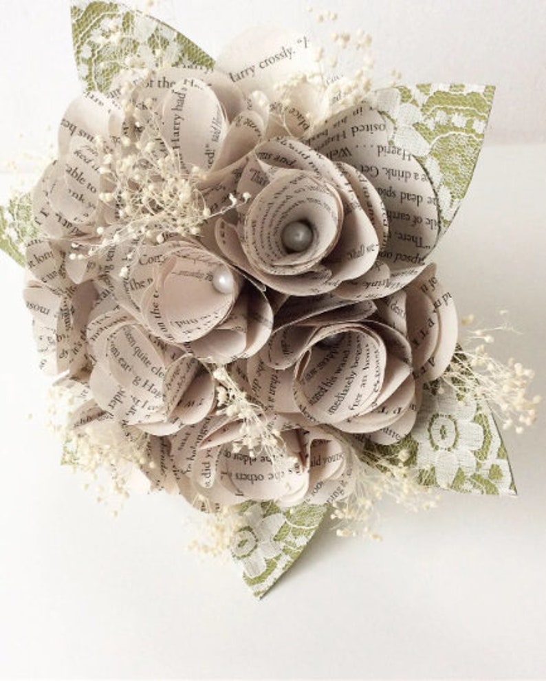 Book Bouquet, Book Bouquet, Book Page Bouquet, Book Flowers, Paper Flowers, Paper Bouquet image 7