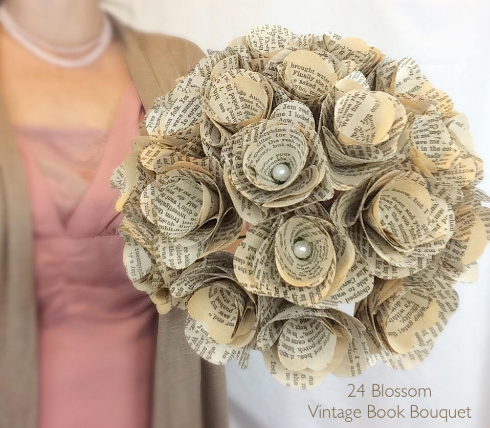 Literary Wedding Bouquet Collection: Vintage Book Page Flowers - Etsy