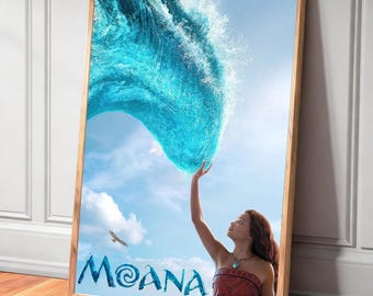 モアナ（2026）映画キャンバスポスター - ユニークなホームデコレーションとギフトの壁飾り、フレームなし