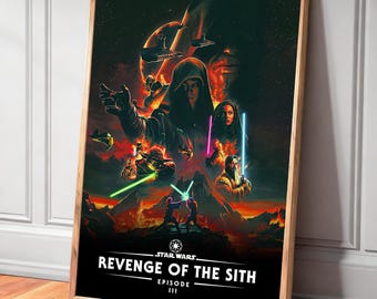 Star Wars Episode III Revenge of the Sith Movie Canvas Poster—Unique Home Decor and Gift Wall Decorations, Frameless