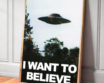 X-ファイル「I Want to Believe」UFO映画ポスター、デジタルダウンロード