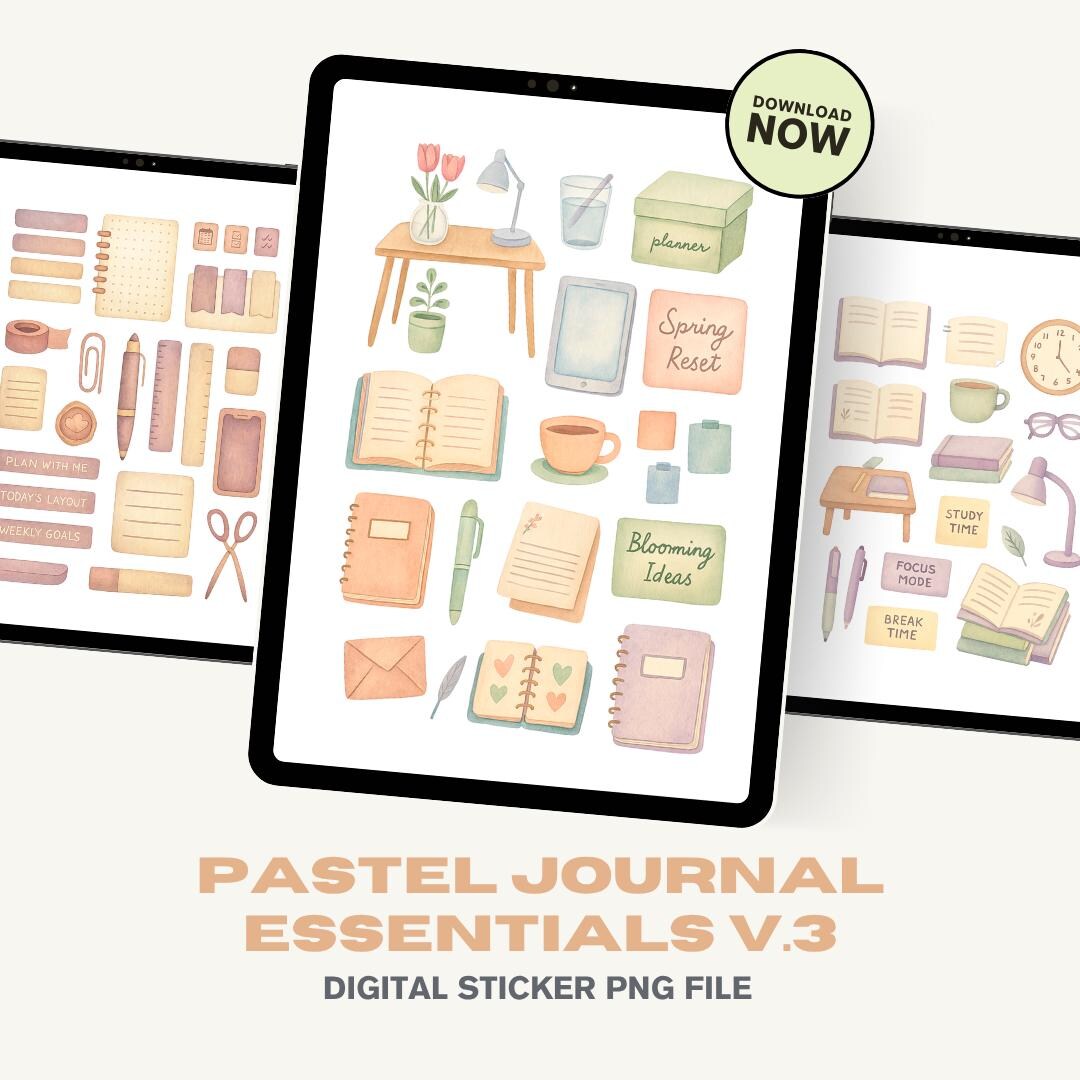 Pastel Goodnotes Stickers, Aesthetic Digital Stickers for Ipad, Digital ...