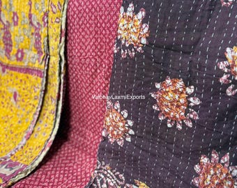 Quilts for sale, Twin size quilts, Cotton Kantha Quilt, Home & Decor Quilts