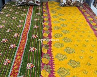 Wholesale Lot Of Indian Vintage Kantha Quilt Handmade Throw Reversible Blanket Bedspread Cotton Fabric BOHEMIAN quilt