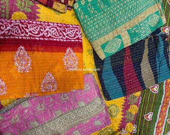 Wholesale Lot Of Indian Vintage Kantha Quilt Handmade Throw Reversible Blanket Bedspread Cotton Fabric Vintage quilt