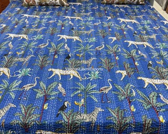 Indian kantha quilt handmade Kantha Throw, Indian Quilts, Cotton Kantha, bohemian quilt, Indian Kantha, Boho Quilt For Sale