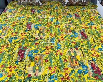 Nueva colcha Kantha india con estampado hecho a mano, colcha Kantha india, manta de algodón, colcha Gudari Kantha a la venta, regalo