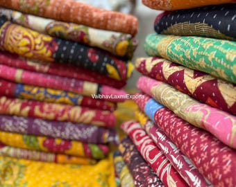 Vintage Kantha Quilt Indian Kantha Quilt Kantha Bedcover Cotton Blanket Gudari