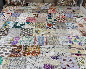 Bohemian Patchwork Quilt Kantha Quilt Handmade Vintage Quilts Queen size Bedding Throw Blanket Bedspread Quilting Hippie Quilts For Sale