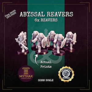 Abyssal Reavers - Grimdark Trench Proxy Miniatures - Reavers - 32mm Resin Minis - (Diceverse)