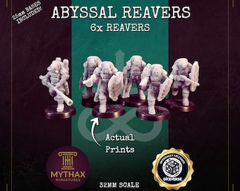 Abyssal Reavers - Grimdark Trench Proxy Miniatures - Reavers - 32mm Resin Minis - (Diceverse)