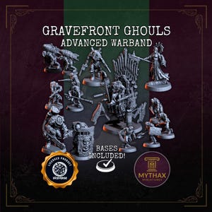 Gravefront Ghouls - Grimdark Trench Proxy Warband - Miniature in resina da 32 mm - (Diceverse) - Basi incluse