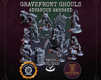 Gravefront Ghouls - Grimdark Trench Proxy Warband - 32mm Resin Miniatures - (Diceverse) - Bases included