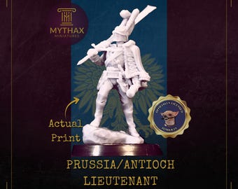 Prussia - Grimdark Trench Proxy Miniatures - Lieutenant - 32mm Resin Minis (Funduk25)