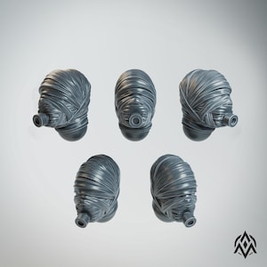 Puede incluir: Cinco objetos grises, estilizados y envueltos con una boquilla cilíndrica. Los objetos están dispuestos en un patrón circular sobre un fondo blanco. Los objetos tienen una apariencia texturizada y en capas.