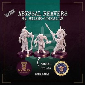 Devastadores Abisales - Miniaturas Proxy de la Trinchera Grimdark - Bilge-Thralls - Miniaturas de resina de 32 mm - (Diceverse)
