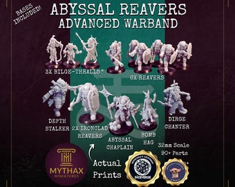 Abyssal Reavers - Grimdark Trench Proxy Warband - 32mm Resin Miniatures - (Diceverse, Funduk25) - Bases included
