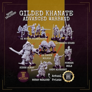 Gilded Khanate - Grimdark Trench Proxy Warband - 32mm Resin Miniatures - (KzKminis) - Bases included