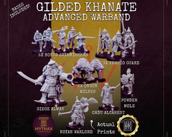 Gilded Khanate - Grimdark Trench Proxy Warband - 32mm Resin Miniatures - (KzKminis) - Bases included