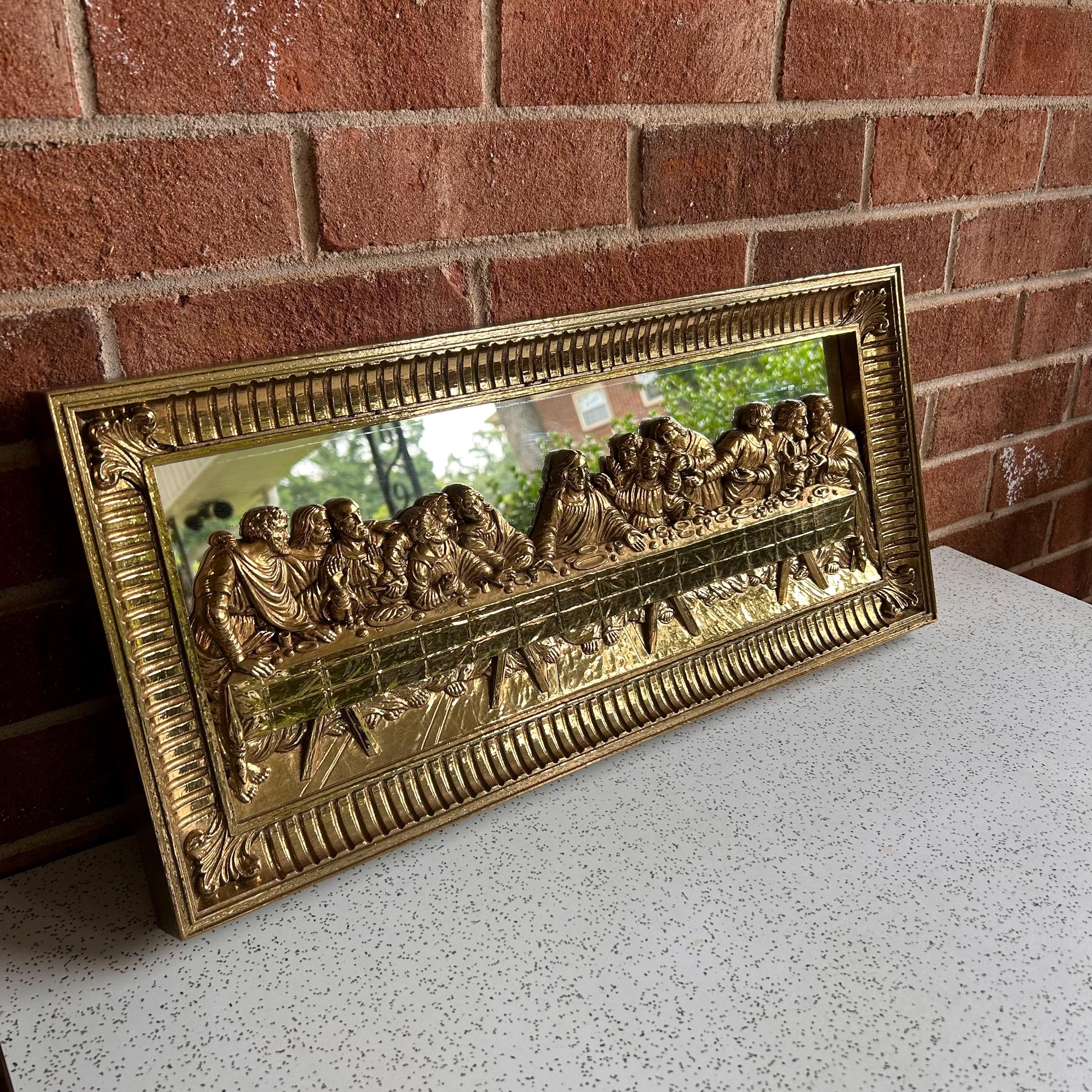 Vintage Last Supper Gold Toned Mirrored Wall Art Large Picture - Etsy