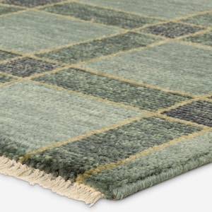 Oushak rug 9x12: Green Oushak Wool Hand Knotted Rugs 8x10